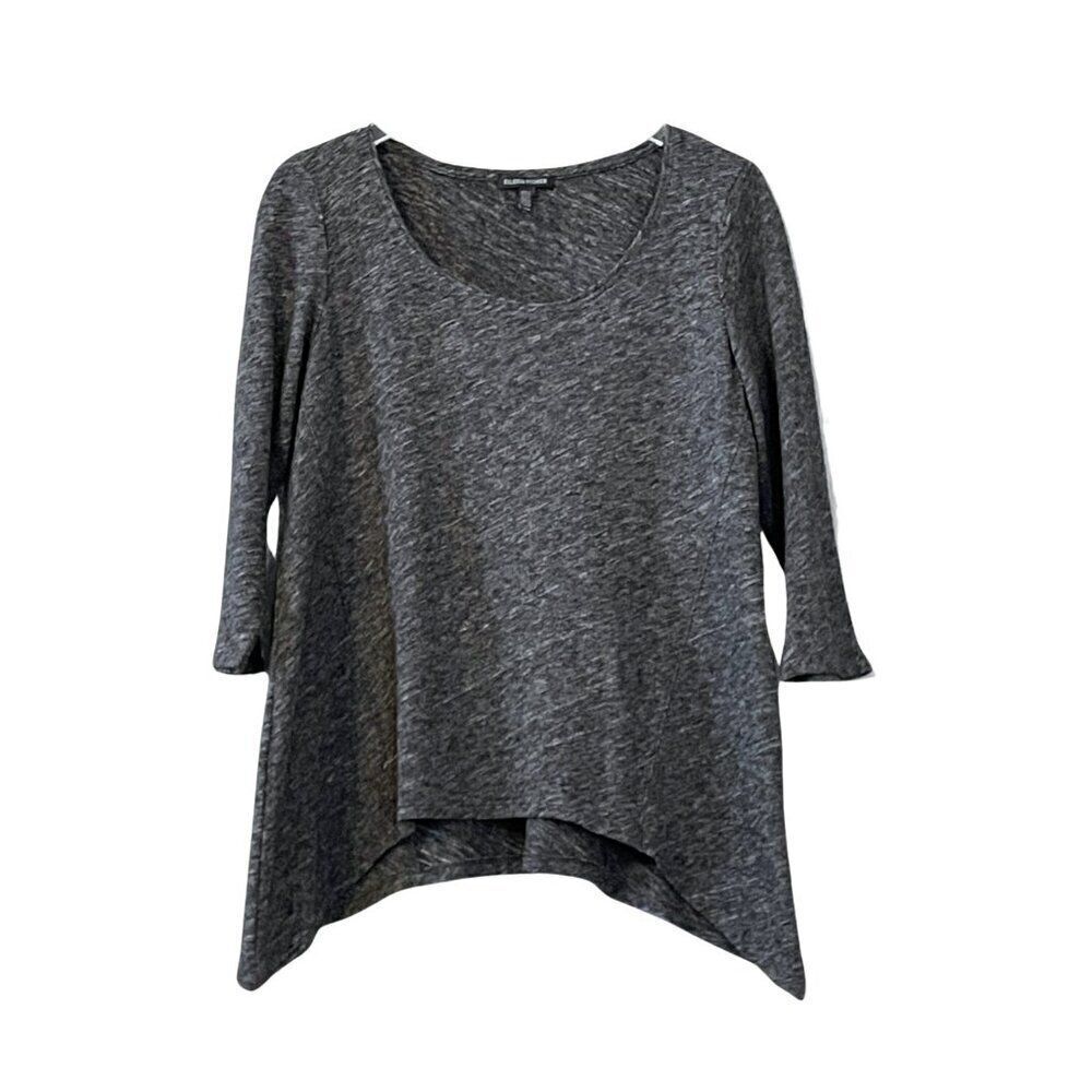 Eileen Fisher Organic Cotton / Virgin Wool 3/4 Sleeve Tunic Top Sz. M